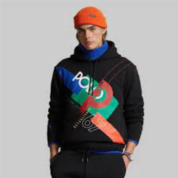 NWT$249 Polo Ralph Lauren Colorblock Logo Print Fleece Hoodie Sweatshirt M - Picture 3 of 16